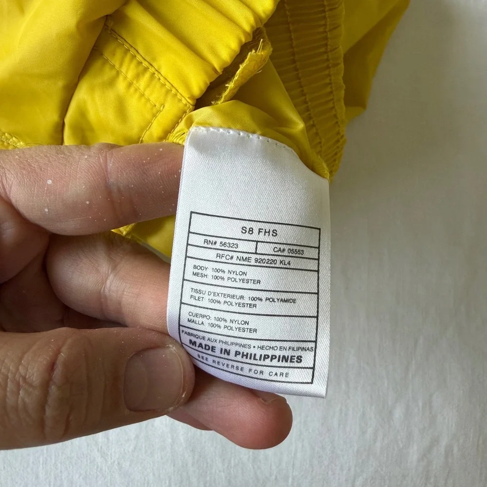 Nike Yellow Windbreaker Jacket Full Zip‎ Mesh Lined S Distressed